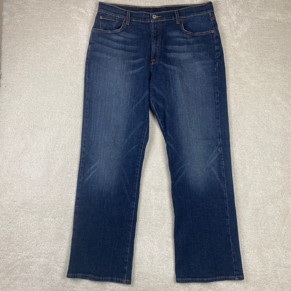 Vtg Lucky Brand Dungarees Gene Montesano Bootcut Jeans Mens 35x29 Blue Y2K